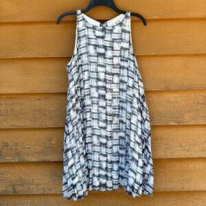 BB Dakota Blue White Striped Pleated Shift Dress Size S